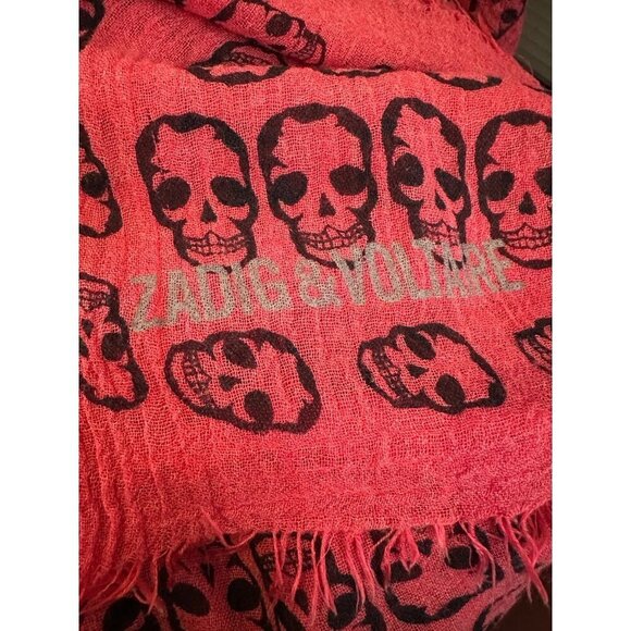 Zadig & Voltaire skull scarf in red - Picture 4 of 5